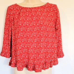 Gap‎ red  peasant blouse